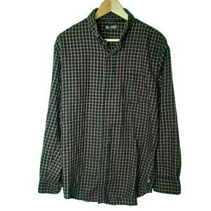 Chaps Black and Red Checkered Long Sleeve Button Down Mens Medium Ralph Lauren